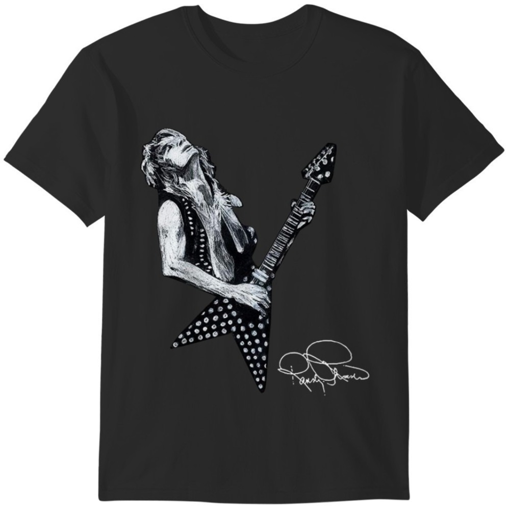 Randy Rhoads Guitar Legend Classic Rock Fan Tribute Graphic T-Shirt